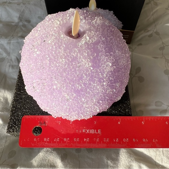 LUMINARA Lilac sparkly sphere real flame effect battery powered candle unscented - Picture 7 of 7